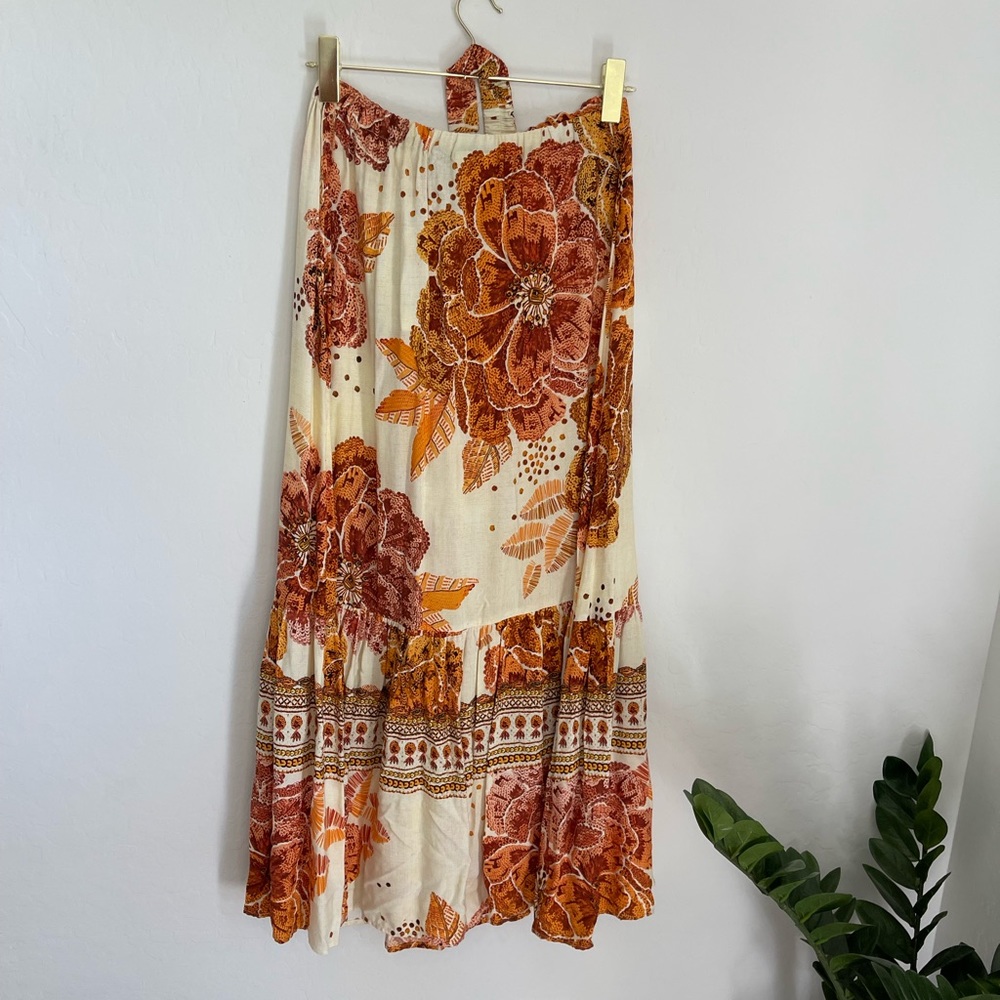 FARM RIO X Anthropologie Cutout Floral Maxi Boho Dress Size Small NWT - Picture 9 of 13